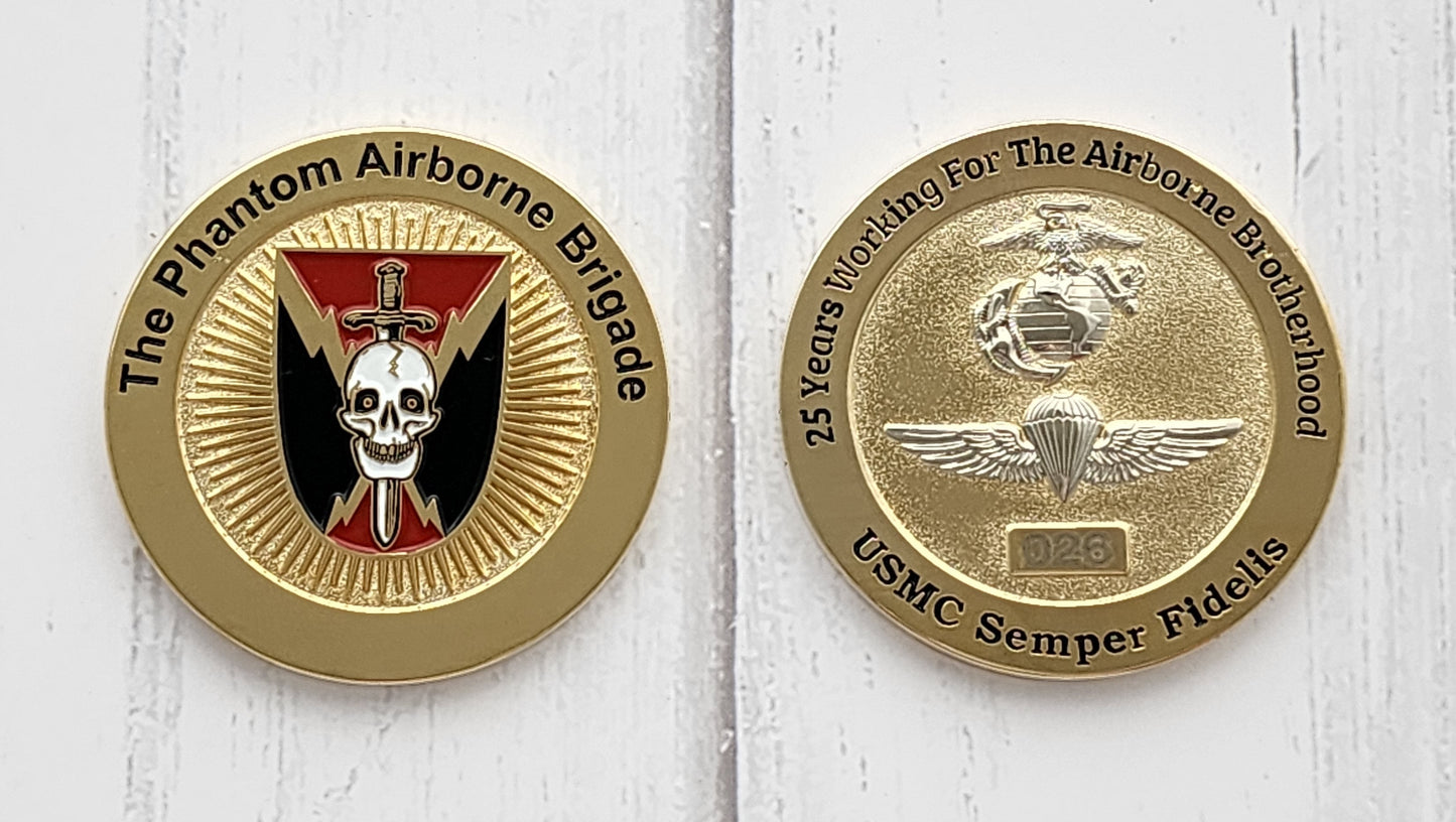Phantom Airborne Brigade Marine (USMC) Challange Coin
