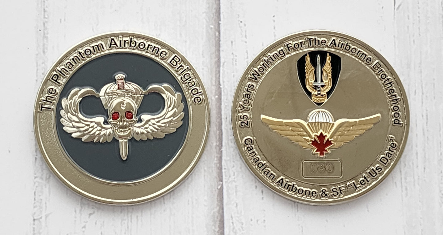 Phantom Airborne Brigade Canadian Paratrooper Challange Coin