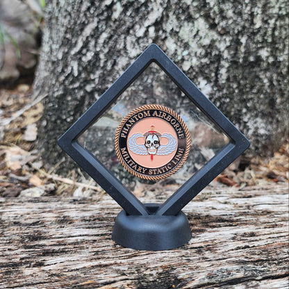 Decorative emblem on a wooden surface